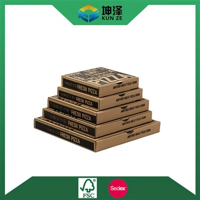 Oddiy jigarrang pizza qutilari