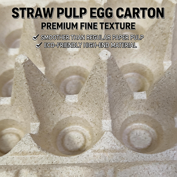 Close-up of premium straw pulp egg carton showing fine smooth texture and durable fiber structure 01 Close-up of premium straw pulp egg carton showing fine smooth texture and durable fiber structure 01